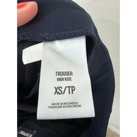 Express Navy High Rise Sailor Button Wide Leg Pants XS - Picture 6 of 8